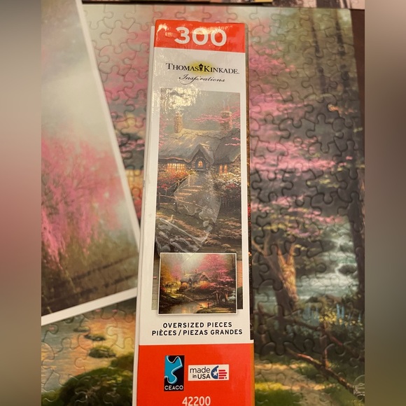 EUC Thomas Kinkade Stepping Stone Cottage 300 Piece Puzzle By Ceaco 24”x18” - Picture 6 of 6